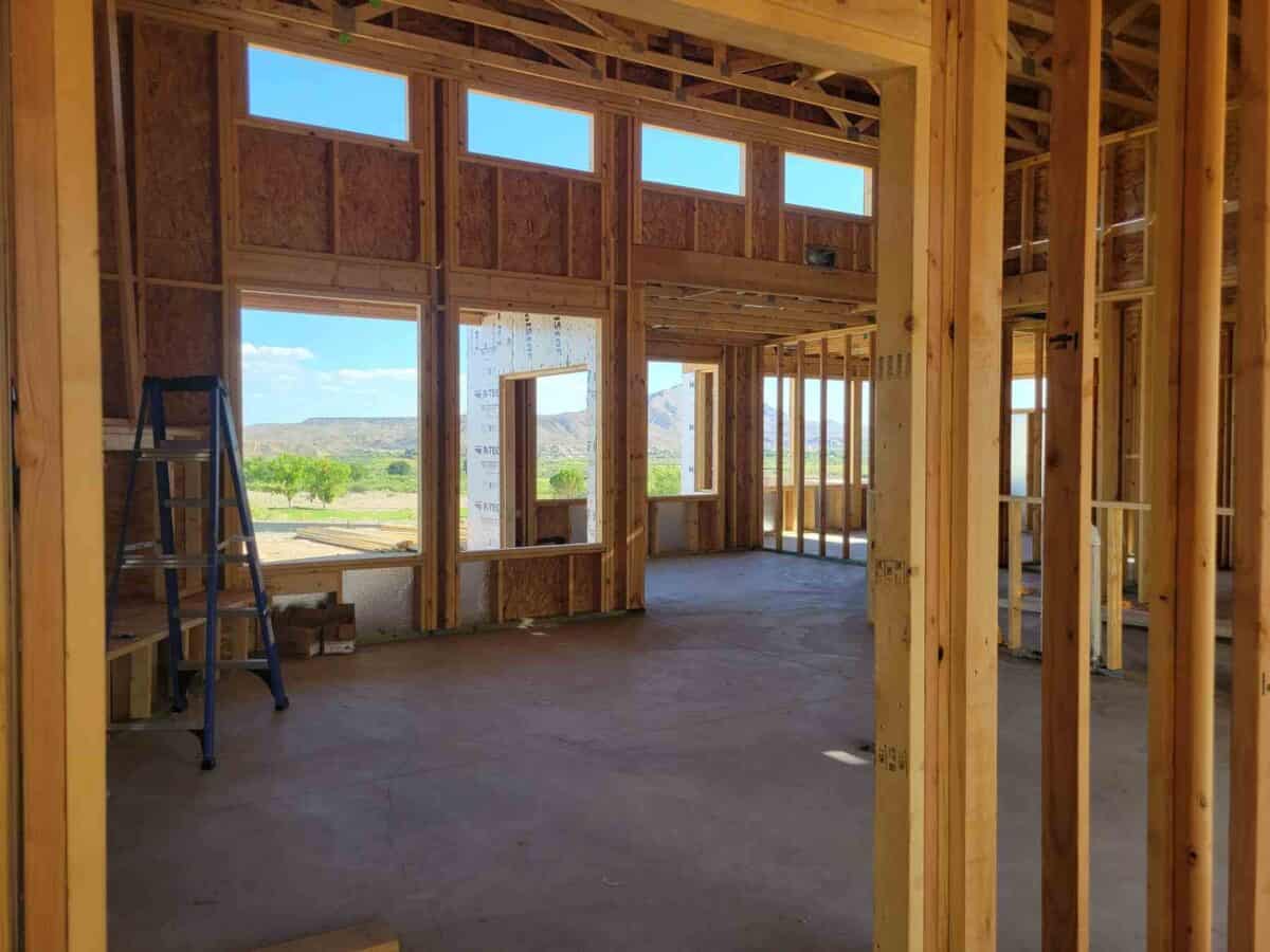 new home framed out at turtleback mountain golf and resort